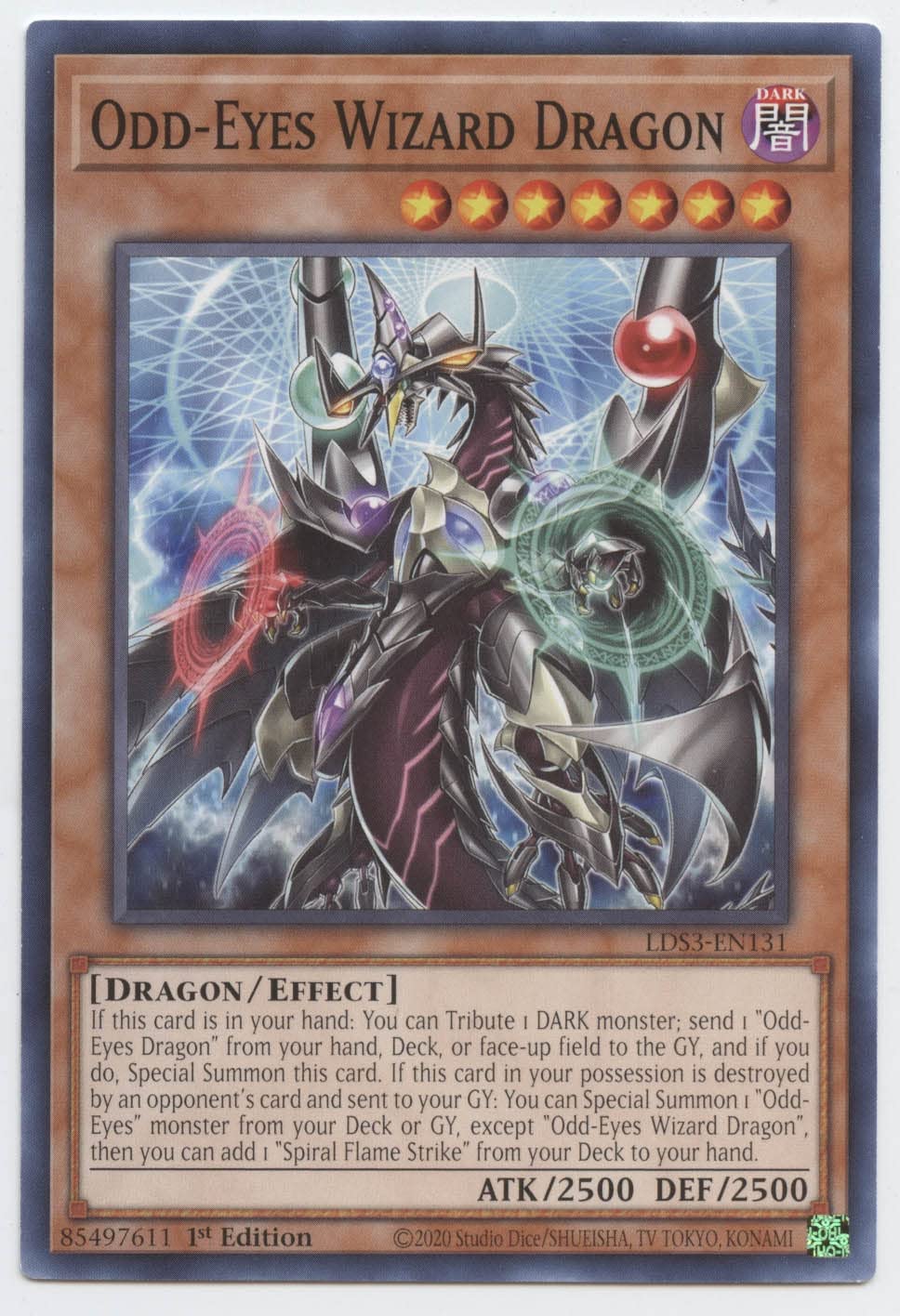 Amazon.com: Yu-Gi-Oh! Odd-Eyes Wizard Dragon - LDS3-EN131 - Common